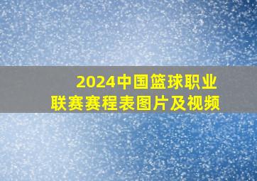 2024中国篮球职业联赛赛程表图片及视频