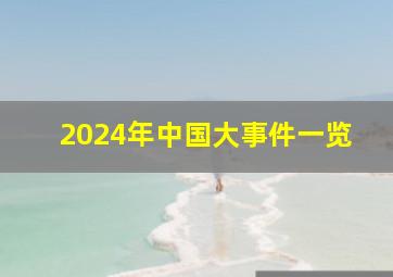 2024年中国大事件一览