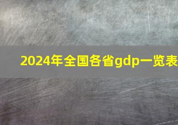 2024年全国各省gdp一览表