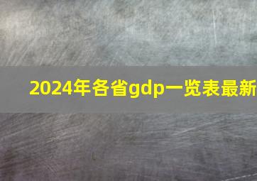 2024年各省gdp一览表最新