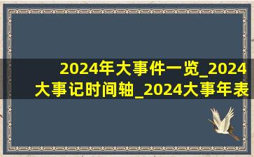 2024年大事件一览_2024大事记时间轴_2024大事年表