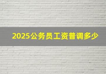 2025公务员工资普调多少