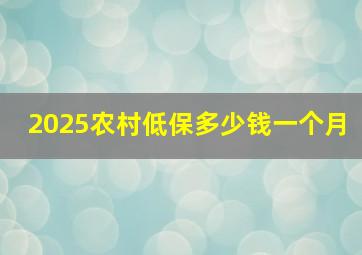 2025农村低保多少钱一个月