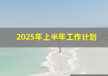 2025年上半年工作计划