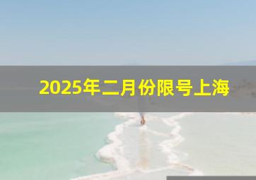 2025年二月份限号上海