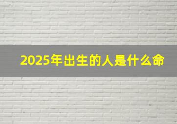 2025年出生的人是什么命