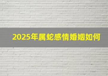 2025年属蛇感情婚姻如何