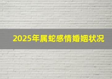 2025年属蛇感情婚姻状况