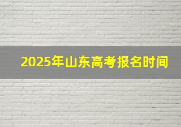 2025年山东高考报名时间