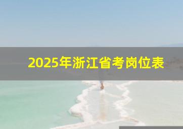 2025年浙江省考岗位表