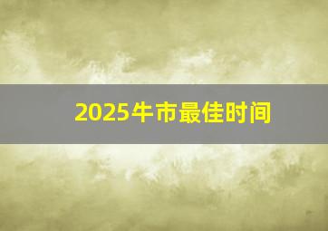 2025牛市最佳时间