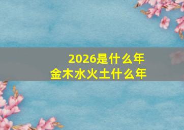 2026是什么年金木水火土什么年