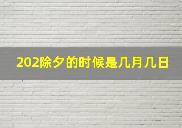 202除夕的时候是几月几日