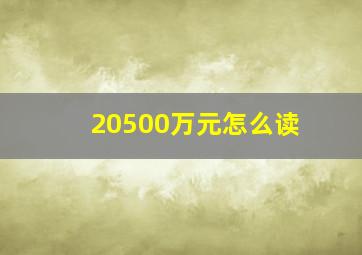 20500万元怎么读