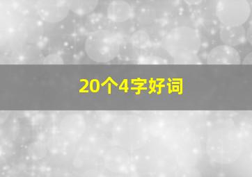 20个4字好词