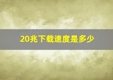 20兆下载速度是多少