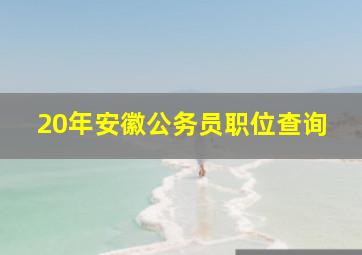 20年安徽公务员职位查询