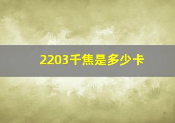 2203千焦是多少卡