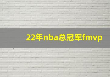 22年nba总冠军fmvp