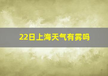 22日上海天气有雾吗