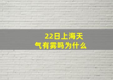 22日上海天气有雾吗为什么