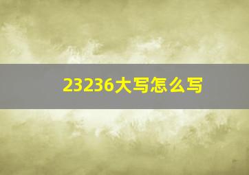 23236大写怎么写