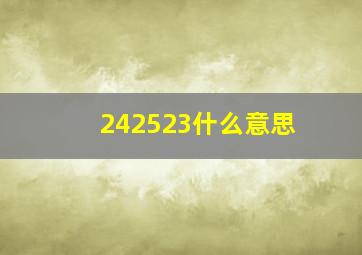 242523什么意思