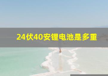 24伏40安锂电池是多重