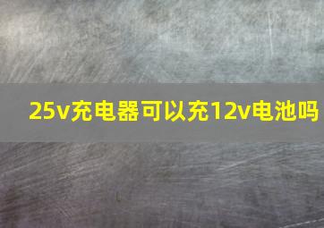 25v充电器可以充12v电池吗