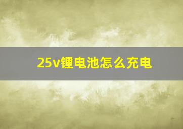 25v锂电池怎么充电