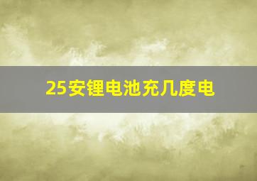 25安锂电池充几度电