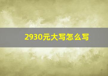 2930元大写怎么写