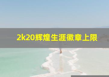 2k20辉煌生涯徽章上限