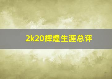 2k20辉煌生涯总评