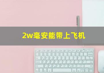 2w毫安能带上飞机