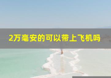 2万毫安的可以带上飞机吗