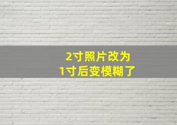 2寸照片改为1寸后变模糊了