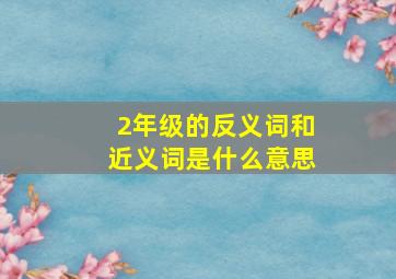 2年级的反义词和近义词是什么意思