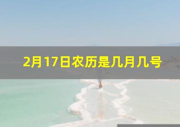 2月17日农历是几月几号