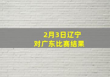 2月3日辽宁对广东比赛结果