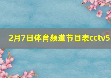 2月7日体育频道节目表cctv5