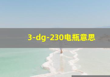 3-dg-230电瓶意思