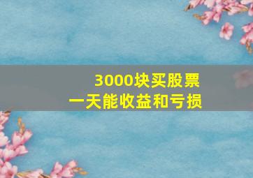 3000块买股票一天能收益和亏损