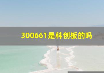 300661是科创板的吗