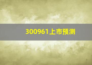 300961上市预测