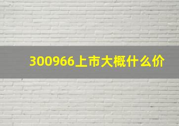 300966上市大概什么价