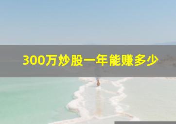 300万炒股一年能赚多少