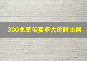 300兆宽带买多大的路由器