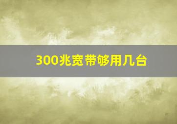 300兆宽带够用几台