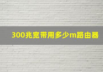 300兆宽带用多少m路由器